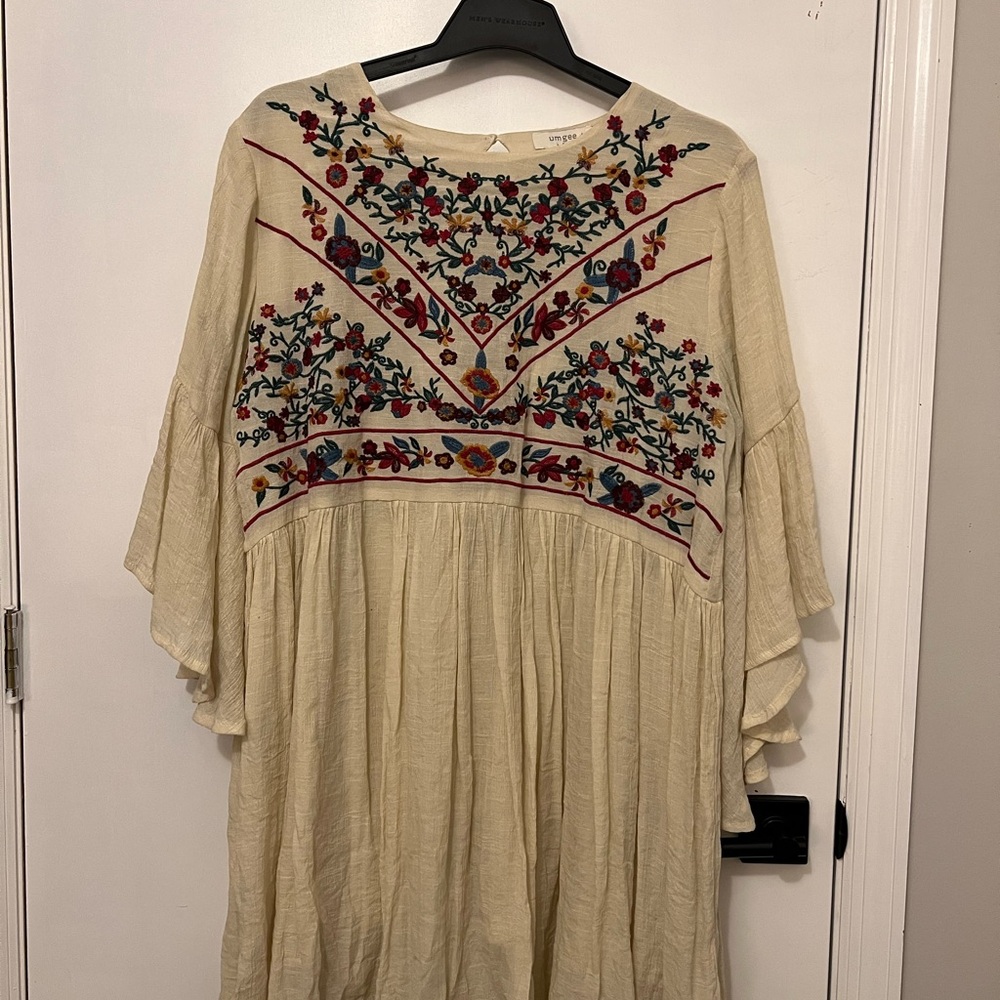 Embroidered Babydoll Dress 1x